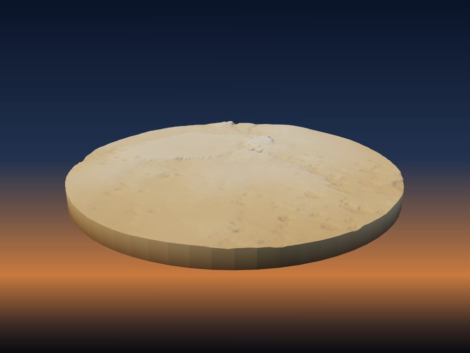 3D printed terrain model of Ozza Mons