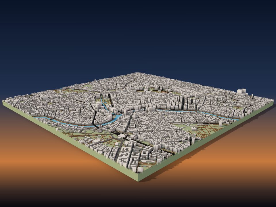 3D printed terrain model of Vienna