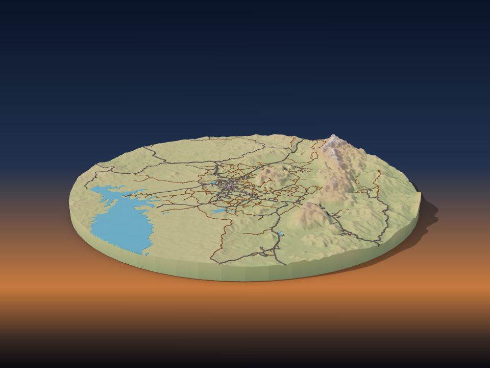 3D printed terrain model of Viñales Valley