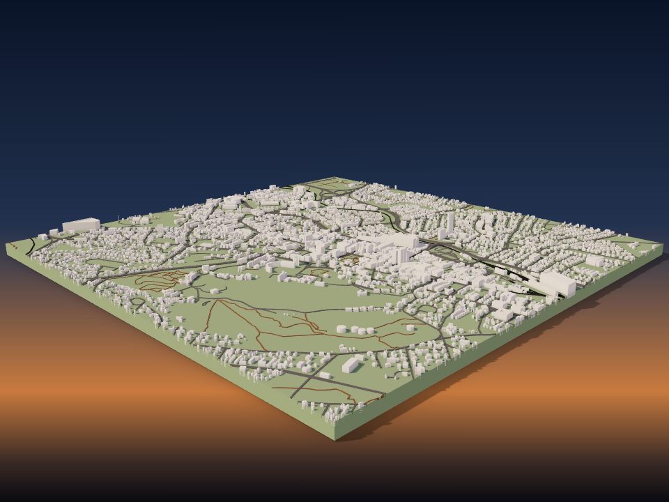 3D printed terrain model of Windhoek