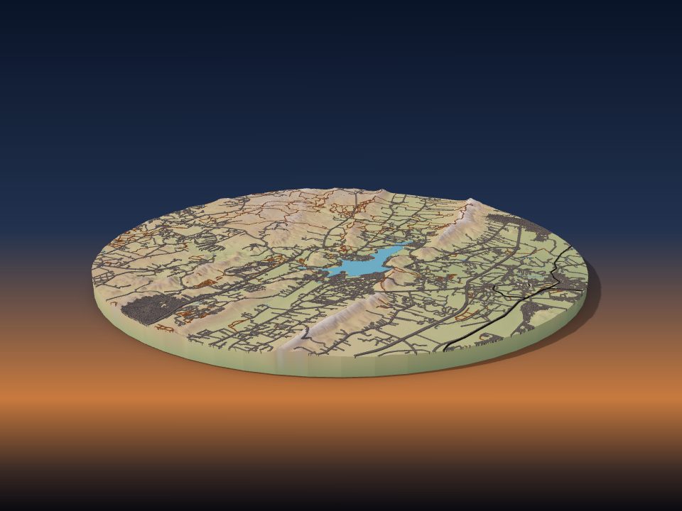 3D printed terrain model of Witwatersrand