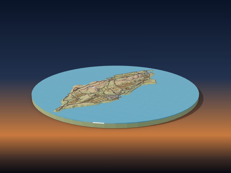 Напечатанная 3D-модель рельефа: Йонагуни