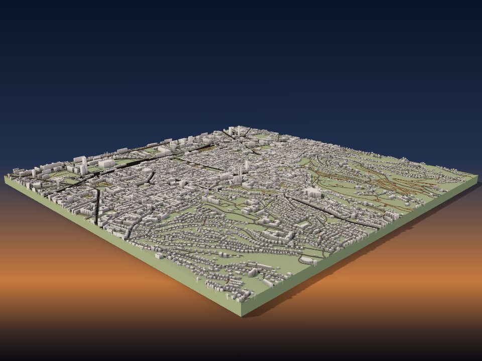 3D printed terrain model of Zagreb
